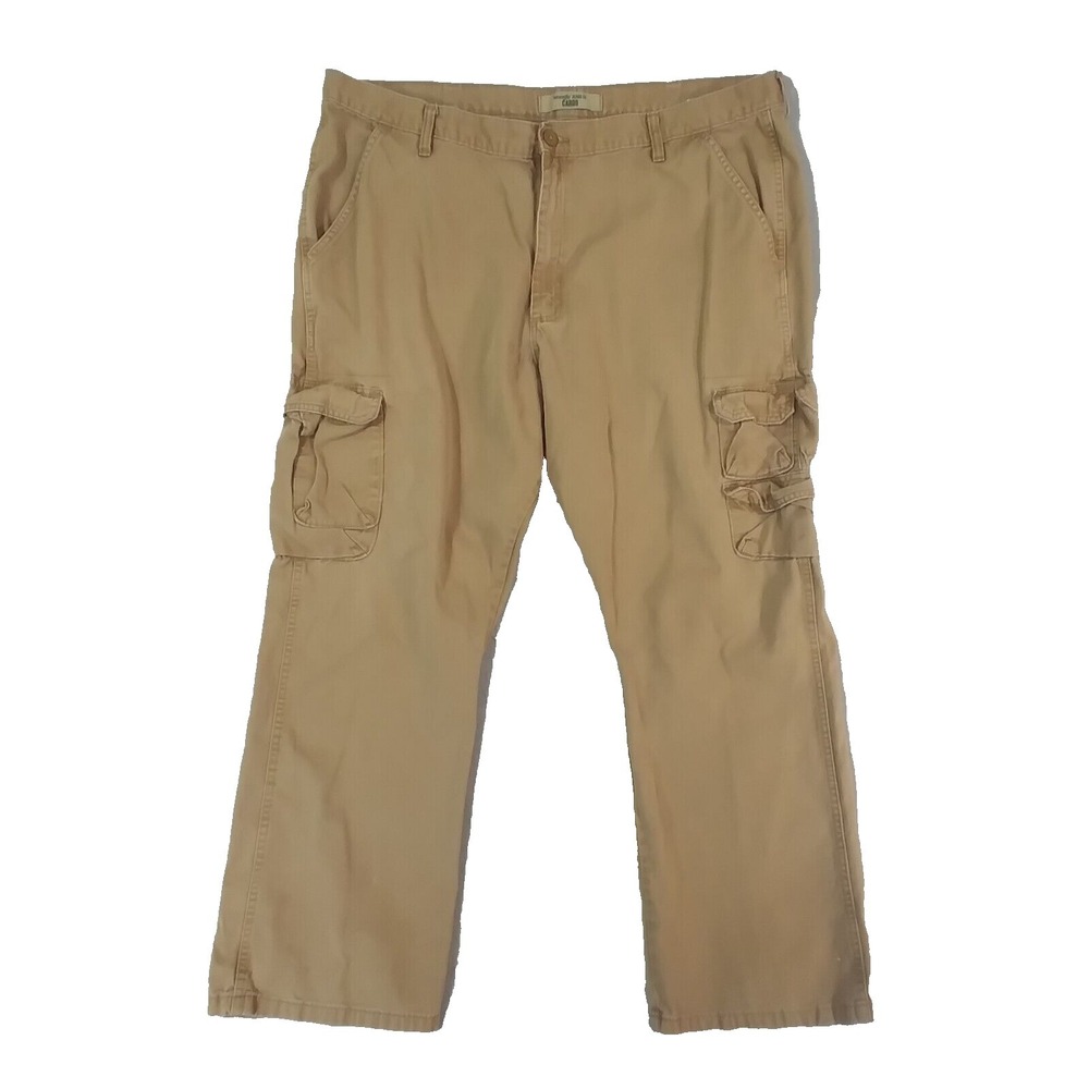 Wrangler cargo pants men's 42 x 30 light brown cotton outdoor camping hiking